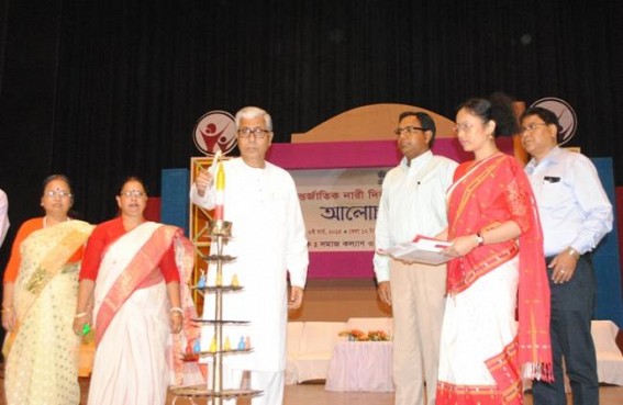 International Womens Day 2015 celebrated in Tripura: Crime against women is rising day by day, says CM Manik Sarkar